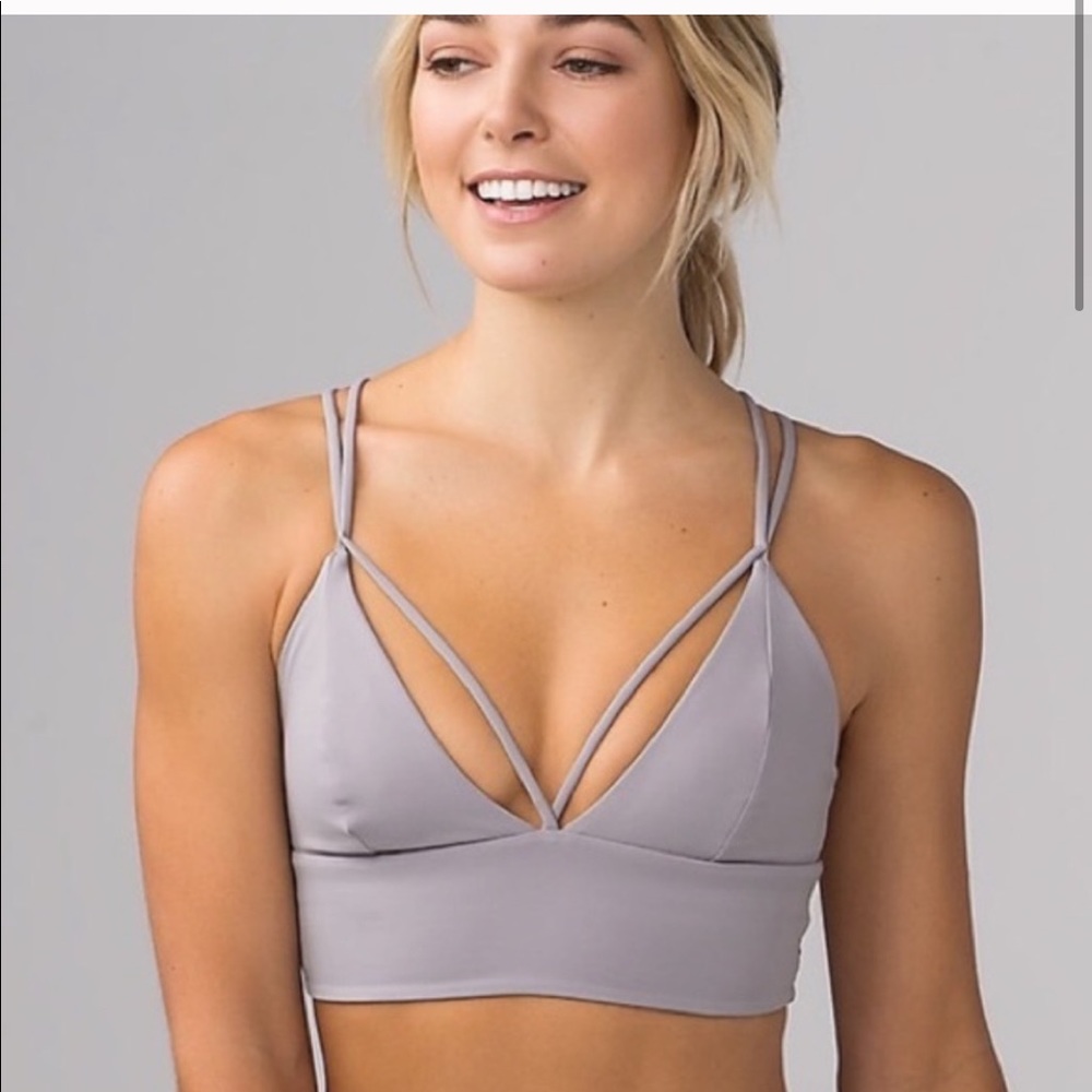 Lululemon Pushing Limits Grey Sports Yoga Bra